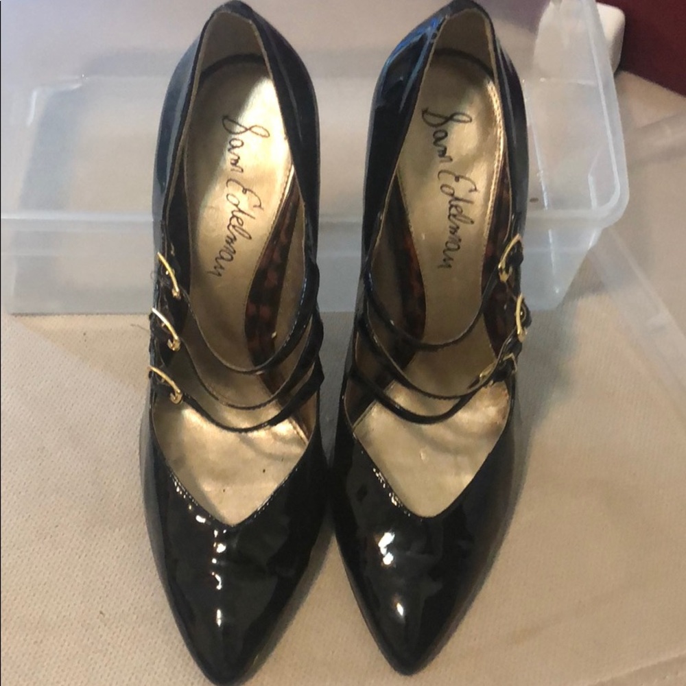 3 inch soft patent leather shoes